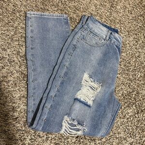 Distressed jeans